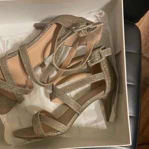 Gold Sparkling Strappy Sandals